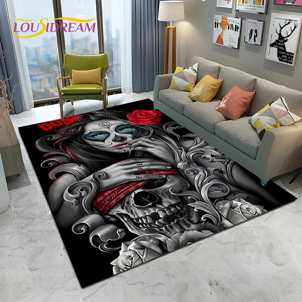 Home Textiles Sale - Korku Gotik Kadın Kafatası Ölü Kız