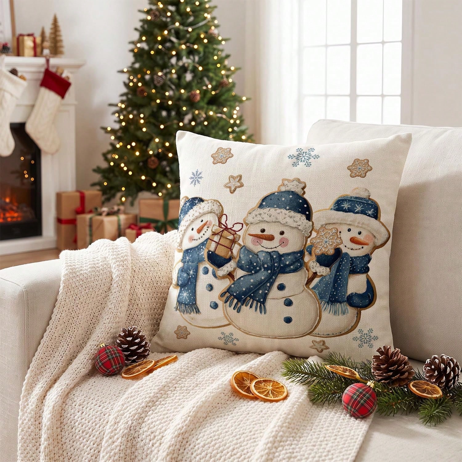 1 adet Kış Temalı Kar Adamı ve - Pillow Insert 18X18 incelemesi ve fiyatı